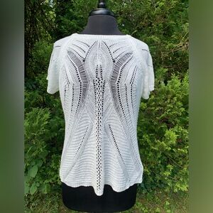 Off White Knit Short Sleeve Sweater Summer XL